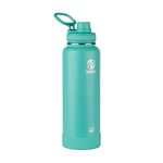 Takeya Actives Insulated Stainless Steel Water Bottle with Spout Lid, 1.2 Liter / 40 Ounce, Teal