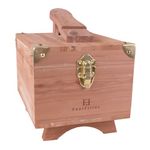 FootFitter Grand Cedar Wood Storage Box & Shoe Valet - Storage Box for Shoe Care Tools & Shoe Polishing