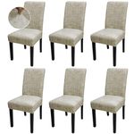 JQinHome Pattern Chair Covers for Dining Room Set of 6, High Stretch Removable Washable Parsons Chair Slipcover for Home Party Hotel Wedding Ceremony (Stripe Pattern,6PCS)