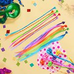 Trendsetter Kids Hair Clip in Colorfull Hair Extension Hair Clips with Tinsel Rainbow False Nylon Wig Braids Extensions Hair Styling Accessories for Baby Girls Adult Multicolor (12 PCS) (Style 1)