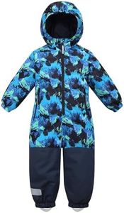 Owntop Kids One Piece Snowsuit Boys, Waterproof Ski Suit, Snow Jumpsuits for Skiing Snowboard (Multicolor, 116)