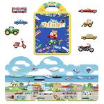 3D Vehicle Puffy Sticker Play Set, Reusable Car Puffy Sticker for Kids 2-4, Travel Toys Window Clings Decals for Toddlers, 3D Puffy Vehicle Learning Sticker Toy for Boys&Girls Christmas Birthday Gifts