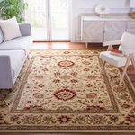 Safavieh Lyndhurst Collection 8' Square Ivory/Ivory LNH212L Traditional Oriental Non-Shedding Living Room Bedroom Dining Home Office Area Rug