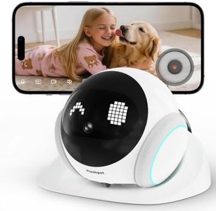 Flashpet Small 1080P Mobile Pet Robot Camera with App Control, White