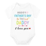 Lillypupp Happy Father's Day Wishes Baby Bodysuit Romper for Newborn Baby Boys Girls. I Love Dad Clothes Gift for New Father Husband Daddy Brother Men. White