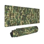 XL Large Gaming Mouse Pad, Abstract Military Camouflage Full Desk Mousepad with Stitched, Long Non-Slip Base Camo Keyboard Pad, PC Laptop Computer Mat Gifts for Women Office Decor, 31.5 * 11.8 in