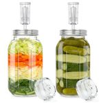 AULEEP 2L Fermentation Jars with Fermentation Weights & Fermenting Airlock, 2-Set Fermenting Kit for Ssauerkraut, kimchi, kombucha, fruits, vegetables, pickled vegetables, sourdough starter, etc.