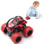 Kidology Mini Monster Trucks Toy - Friction-Powered Racing Cars, Pull Back 360° Rotating Off-Road Vehicles, Inertia Trucks for Kids, Gift for Boys Ages 3+ Years