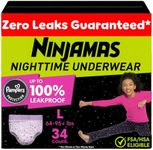 Pampers Ninjamas Nighttime Bedwetting Underwear Girls - Size L (64-125 lbs), 34 Count