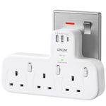 LENCENT 3 Way Plug Extension with 1 USB C and 2 USB Ports, Surge Protected Multi Plug Adapter, 3 AC Wall Charge Extender for Household Appliances, iPhone, Smartphone, Tablets, 13A 3250W