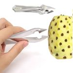 ANADIK 2pcs Practical Stainless Steel Pineapple Eye Peeler Kitchen Tools - V Shape Seed Remover, Core Remover, Fruit Seed Remover, Pineapple Eye Remover Tool Kitchen Accessories