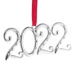 Klikel Christmas Ornament 2022-2022 Christmas Ornament - Keepsake Ornament 2022 Dated Ornament - Christmas Ornament with Crystals - Silver Christmas Ornament for Christmas Tree - 2022 Ornament