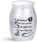 SBI Jewelry My Baby Girl Boy Small Cremation Urns for Baby Ashes for Daughter Son Granddaughter Grandson Mother Father Grandma Grandpa Keepsake Funeral Memorial Gift 1.6/'', Silver (MiniURN_HM_12)