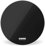 Evans EQ3 Resonant Black Bass Drum Head, No Port, 26 Inch