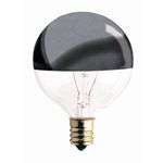 Bulbrite 25G16HM-5PK Half Chrome 25-Watt Globe Shape Bulb, 5-Pack