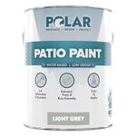 Polar Patio Paint Light Grey - 5 Litres - Outdoor Floor Paint for Concrete, Garden Patio, Stone, Pathway Flags & Paving Slabs - Easy to Use UV & Weather Resistant