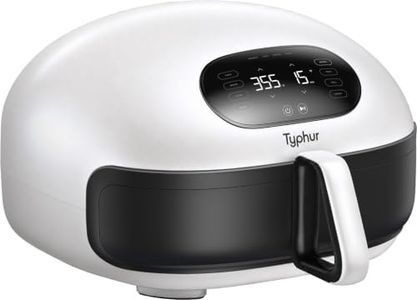 Typhur Dome 2 AI Smart Air Fryer, Large Flat Airfryer with Top & Bottom Heating, Self-cleaning Digital Fryer, PFAS free Ceramic Basket, Fits a 12" Pizza or Steaks, Whisper-Quiet, 120V