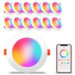 MELPO Recessed Lighting 6 Inch, 150W Equivalent 1760LM, RGBW Smart LED Ceiling Light with APP Control, 16W Daylight 5000K, Color Changing Downlight for Bedroom Kitchen Living Room, (12 Pack)