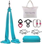 WWahuayuan 10M Premium Aerial Silks Equipment Yoga Pilates Swing Aerial Yoga Antigravity Hammock Trapeze for Acrobatic Dance,Air Yoga, Aerial Yoga Hammock (Blue)