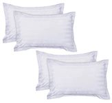 Kuber Industries Lining Design Cotton Pillow Cover- 18x28 Inch, Set of 4 (White)-HS43KUBMART26780