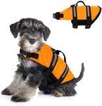 Dog Life Jacket,Adjustable Dog Life Jacket Vest,Reflective Orange Pet Swimming Jacket,Swimwear for Middle and Small Dogs,Protection Swimsuit with Rescue Handle,High Buoyancy Safety Swimsuit (XS)