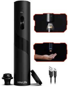 IntreLife 2 in 1 Electric Wine Opener Set,Rechargeable Wine Bottle Openers with Electric Vacuum Preserver,Wine Stopper,Foil Cutter,Automatic Wine Saver Pump Set