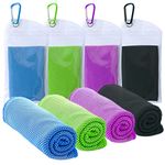 SZELAM 4 Packs Cooling Towel (40"x12"),Ice Towel,Soft Breathable Instant Towel,Microfiber Cool Towel for Yoga,Golf,Sport,Gym,Workout,Camping,Fitness,Outdoor &More Activities (Blue/Green/Purple/Black)