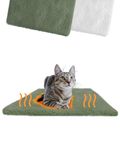 PiuPet® Self Heating Blanket for Cats I 60x45cm I Self heating cat mat without electricity I Cat blankets for indoor cats anti stress I Self-Heating Pet Blanket I Cat Blanket | Heated Cat Bed (Green)