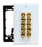 DIYTECH 5 Speaker Wall Plate, Home Theater Wall Plate, Gold Plated Binding Posts, Speaker Wall Plates, for Home Theater Wall Speaker Plate Setup