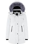 Wantdo Ladies Winter Jackets Insulated Puffy Jackets Heavy Puffer Coats White S