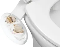 LUXE Bidet NEO 320 - Hot and Cold Water, Self-Cleaning, Dual Nozzle, Non-Electric Bidet Attachment for Toilet Seat, Adjustable Water Pressure, Rear and Feminine Wash, Lever Control (Gold)