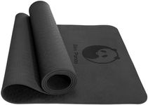 Slim Panda Yoga Mat Non-Slip, Pilates Mat Thick, Anti Tear TPE Yoga Mat for Women Men Kids, 6mm Thick Excercise Mat with Carrying Strap for Workout, Fitness, Floor Exercises(Black)