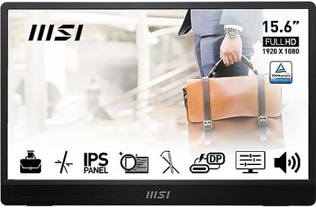 MSI PRO MP161 E2 15.6" Eye Care (PC,Laptop,Mobile) UltraSlim Ergonomic Business Portable Monitor, FHD 1920x1080, IPS, 60Hz, Ergo Kickstand, HDMI&2xUSB-C Port, Built-in Speakers, Black, 3 Year Warranty