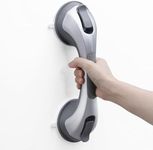 TAILI Shower Grab Bar, 12 Inch Shower Handle for Bathtubs and Elderly, Suction Grab Bars for Seniors Bathroom Safety Handles for Elderly, No Drilling Removable, Silver,G9