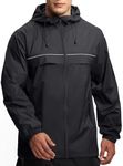 Mens Waterproof Hooded Rain Jacket Lightweight Raincoat for Outdoor Hiking Running Travel