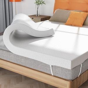 Hawthyhome Memory Foam Mattress Topper Kingsize Bed, 3 Inch Thickness Mattress Topper King,Cooling Bed Topper with Breathable & Washable Cover (King-150x200cm)