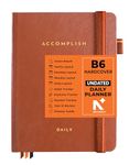 NEORAH - ACCOMPLISH B6 UNDATED Daily Planner 2026|512 Pages|Full Year 365-Day Productivity Planner|24-Hour Time Blocking|12 Monthly•52 Weekly•12 Habit & Budget|Hardcover [Pen Loop Attachable] UMBER
