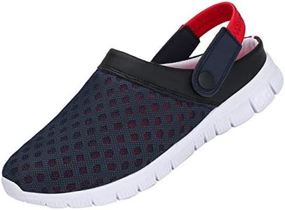 SAGUARO Zuecos para Hombre Mujer Zapatillas de Playa Respirable Ligeras Sandalias Antideslizante para Jardín Río Mar Piscina, Rojo, 40 EU
