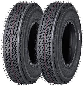 GarveeTech 2 PCS Trailer Tires, 4.80-8 480-8 480 8 6PR Trailer Tires With 8'' Rim, Load Range C 480/8 Premium Trailer Tires For Different Agricultural Terrains Towing