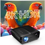 Daytime Projector 4K HDR Home Cinema Karaoke,Smart Movie Gaming TV Projectors with WiFi 6,Bluetooth,Licensed Apps,ToF Autofocus,Auto Lens Cap,HDMI ARC,2500ANSI for Bedroom Indoor Daylight,76W Speakers