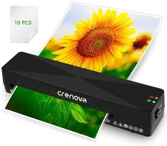 Crenova Laminator, Laminator Machine with 10 Laminating Sheets, A4 Laminating Machine Hot & Cold with Fast Warm Technology, Thermal Laminator 9 Inch for Home Office School Business Black