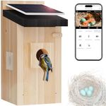 Bird House with Camera, 4MP Smart Bird Feeder with Camera Solar Powered, Motion Detection & 32GB SD Card, Watch Bird Nesting & Hatching in Real Time, Ideal Gift for Bird Lovers