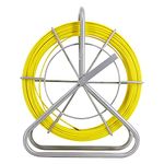 IRSCorp 3/16" 350FT Cable Duct Rodder Steel Reel Stand with Brake Fiberglass Fish Tape Continuous Reel Wire Cable Running Cable Puller Running Rod Duct