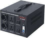 Simran AC-5000 Step Up/Down Voltage Transformer Power Converter for Conversion Between 110 Volt and 220 Volts with Circuit Breaker, CE Certified, 5000 Watts, Black