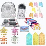 Infantbond 56 Count In 1 New Born Baby Complete Daily Items Combo(0-6 Months) (Grey Moon)