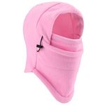 YQXCC Kids Winter Hats Balaclava Ski Mask Windproof Warm Adjustable with Fleece Lining Hat for Boys Girls (Pink)