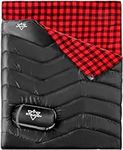 ETGLCOZY Double Sleeping Bag for Adults Camping, XL Queen Size Sleeping Bag for All Season Hiking Backpacking, 2 Person Sleeping Bag Lightweight Waterproof for Cold Weather & Warm