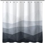 Bath Shower Curtain, Grey White Shower Curtain for Bathroom, Modern Geometric Theme Water Repellent Shower Curtains Set, Washable Decor for Home Bathtub, 72 x 72 Inch