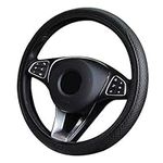 Pirhosigma Steering Fashion Style Wheel Cover Anti-Slip Universal Car Steering Wheel Cover Faux Leather for Car Accessories Auto Car Without Inner Ring (Black)