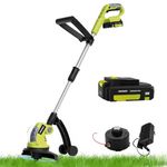 DEWINNER 20V Cordless Grass Trimmer, Garden Strimmers with Cutter Line, 230mm Cutting Swath, Adjustable Handle, 2000mAh Battery and Charger Included, String Trimmer for Garden & Lawn Trimming